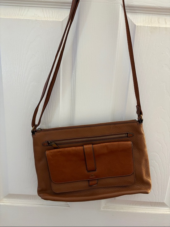Fossil Handbags - Fossil Brown Leather Crossbody Bag